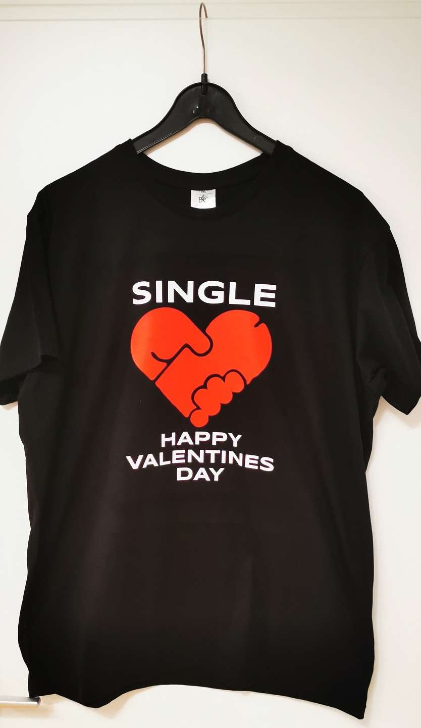 Single Happy Valentine Day T-Shirt Shop Glanzstück 